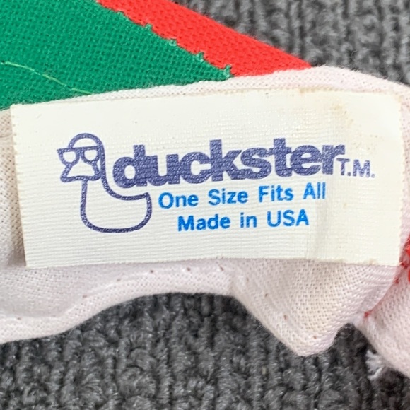 Vintage The Oaks Visor Unisex OSFA Red White Wide Brim Strapback Duckster USA - Picture 12 of 13